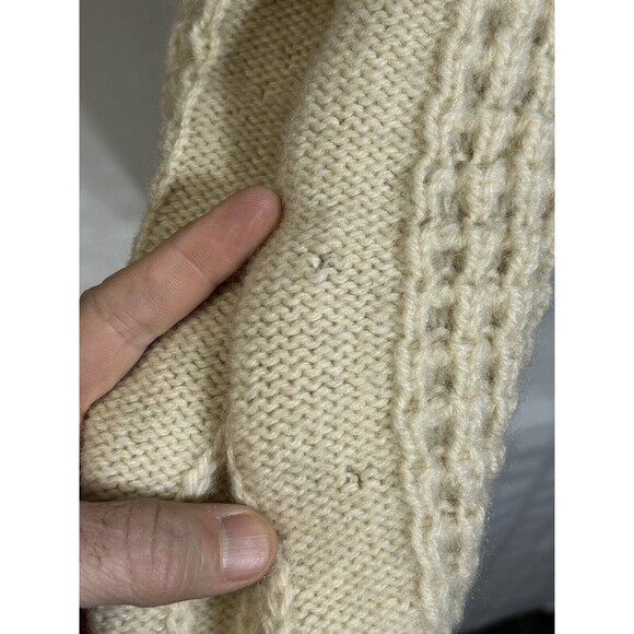 Vtg. Carraig Donn 100% WOOL THICK Cable Zip Cardigan Sweater 36 Medium to Large - Picture 10 of 16